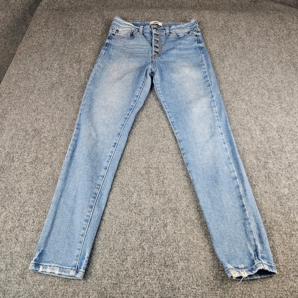 JBD Just Black Denim Womens 29 Light Wash Button Fly‎ Skinny Jeans DP557 Blue